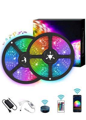 Bluetooth Smart Strip Light , RGB LED Tape Strip For Living Room